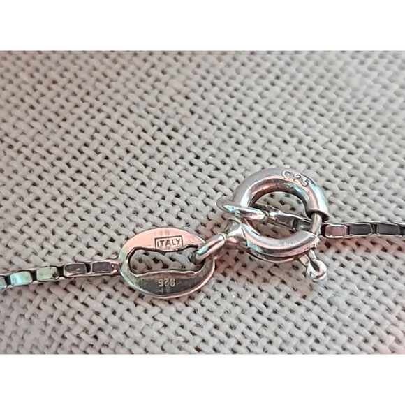 Extra Long 925 Sterling Silver Box Chain Necklace Vintage Italy, READ - Picture 6 of 10